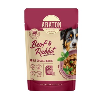 ARATON dog adult KAPSIČKA wet beef&amp;rabbit  85 g