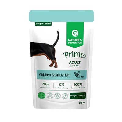 Natures P Prime KAPSIČKA dog adult weight control  chicken&amp;white fish 85 g