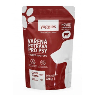 Yoggies varená potrava pre psov – hovädzie mäso s quinoou 650g