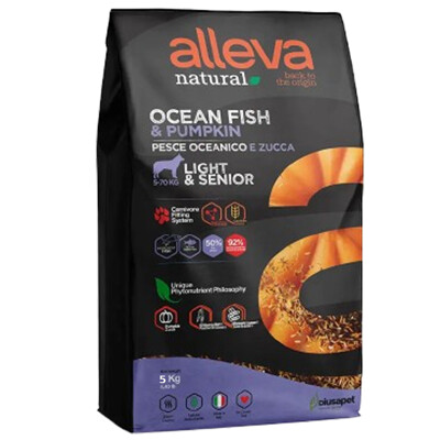 Alleva NATURAL dog senior mini &amp; medium ocean fish &amp; pumpkin light 5 kg