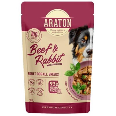 ARATON Adult Dog All Breeds with Beef and Rabbit, of all breeds, 500 g