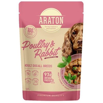 ARATON Adult Dog All Breeds with Poultry and Rabbit, of all breeds, 500 g
