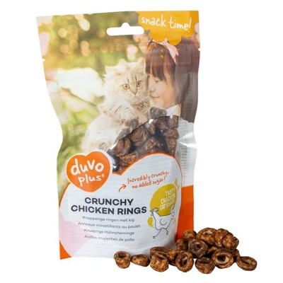 Pamlsok DUVO+ Crunchy kuracie krúžky 50 g (Kuracie prúžky)