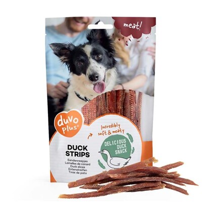 Pamlsok DUVO+ Meat! Prúžky kačacie 80 gr